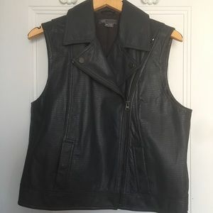 Vince blue grey leather vest